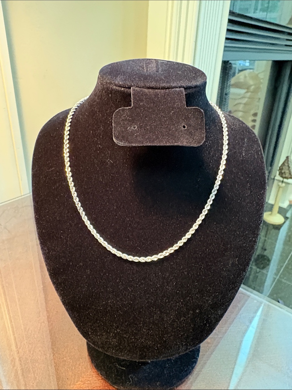 950 Ultra-fine Milor Italian Sterling Silver Diamond Cut Rope Chain Necklace 16”